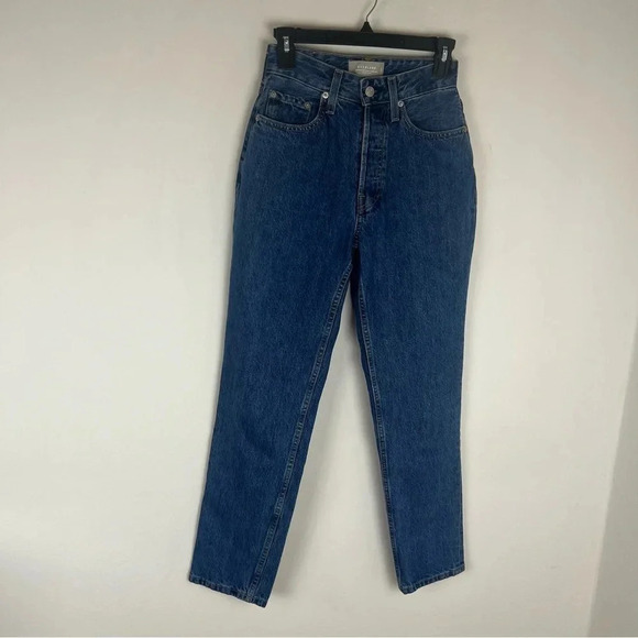 EVERLANE The Curvy 90s Cheeky Straight Jeans Size 25 Button Fly Rigid Denim - Picture 2 of 6